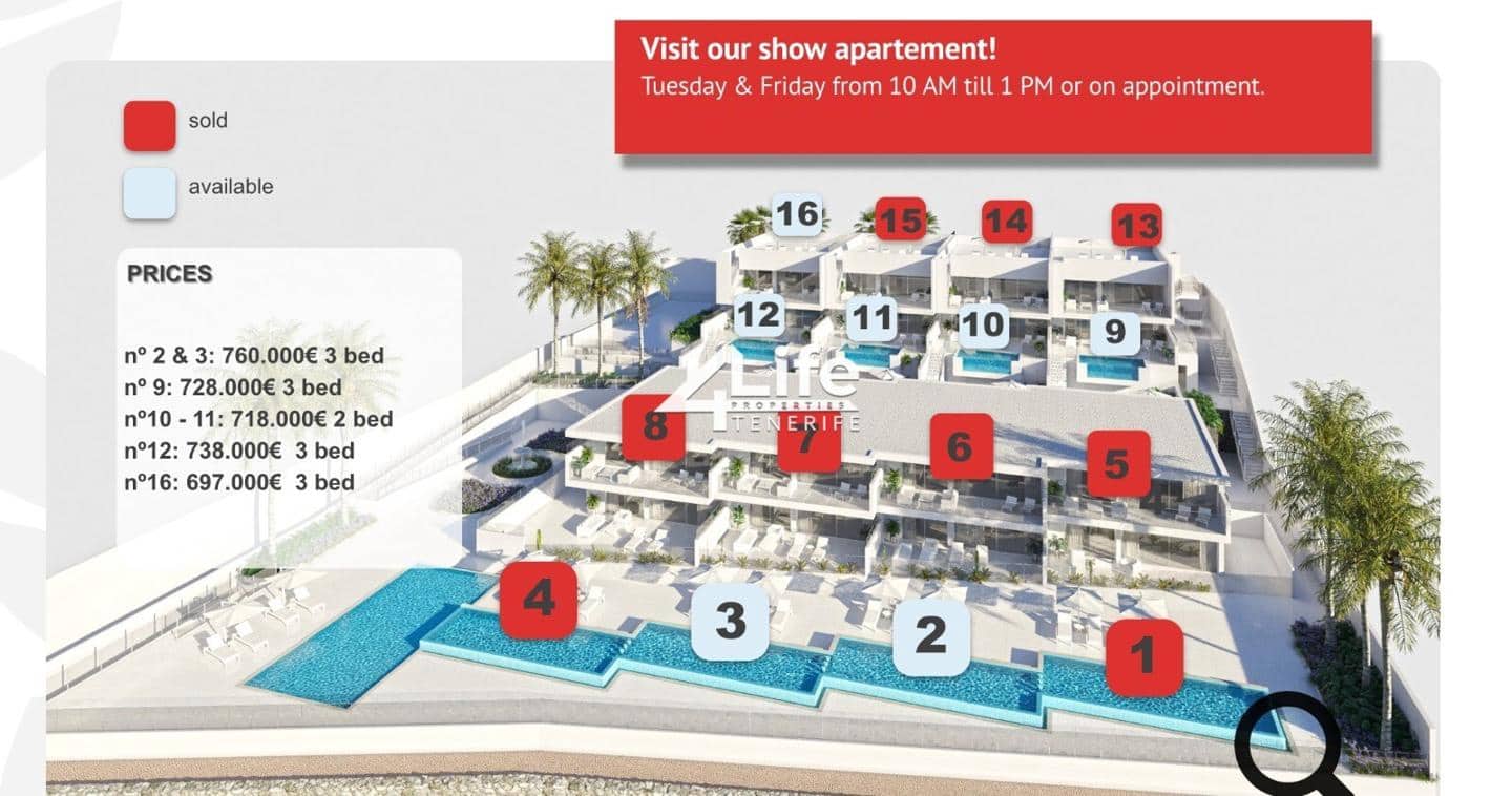 3 slaapkamer Flat te koop in Costa del Silencio met zwembad garage - € 700.000 (Ref: 7453337)
