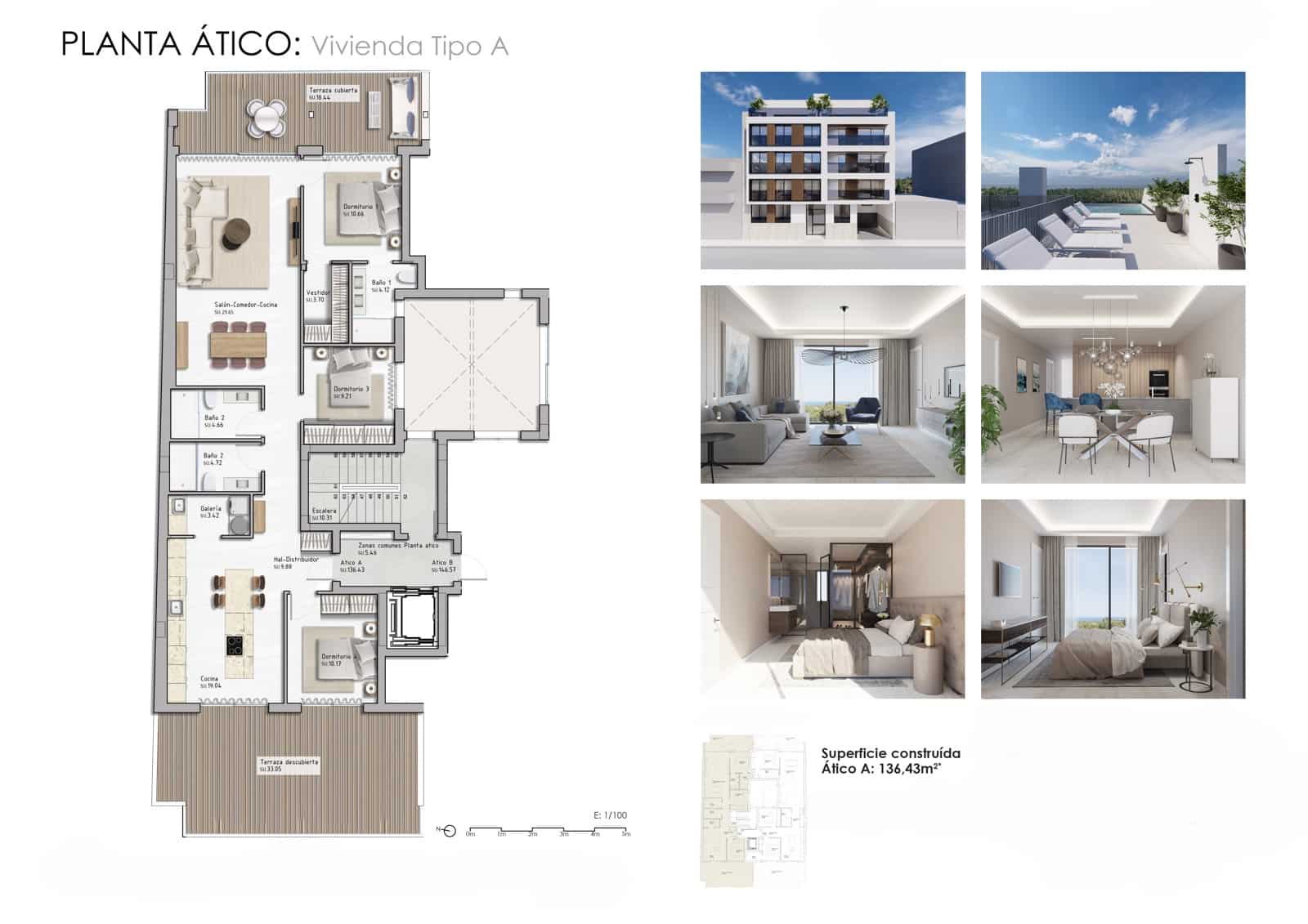 3 sypialnia Penthouse na sprzedaż w Guardamar del Segura z basenem - 795 000 € (Ref: 10071754)