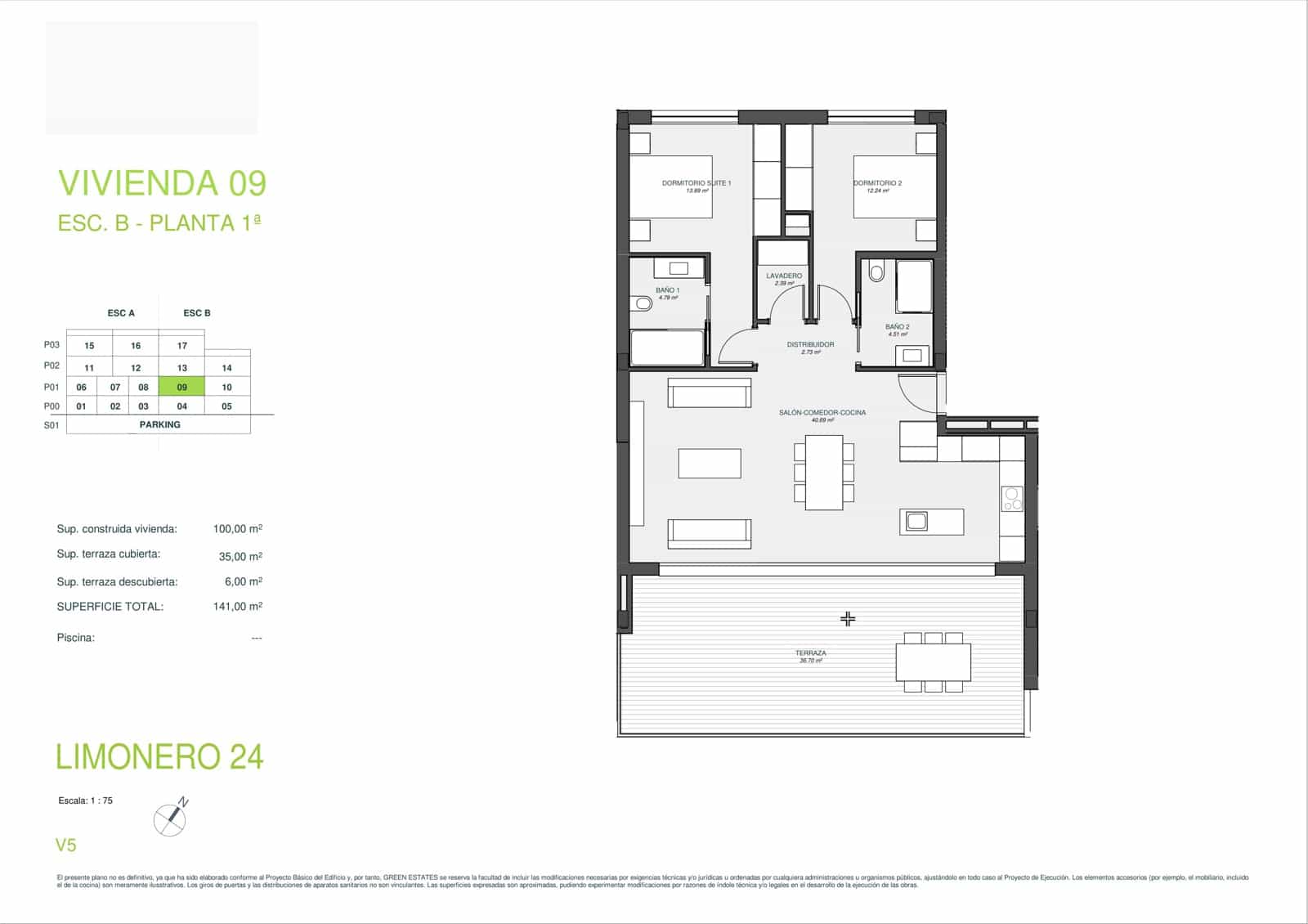 2 chambre Appartement à vendre à Las Colinas Golf avec piscine garage - 549 000 € (Ref: 10076920)
