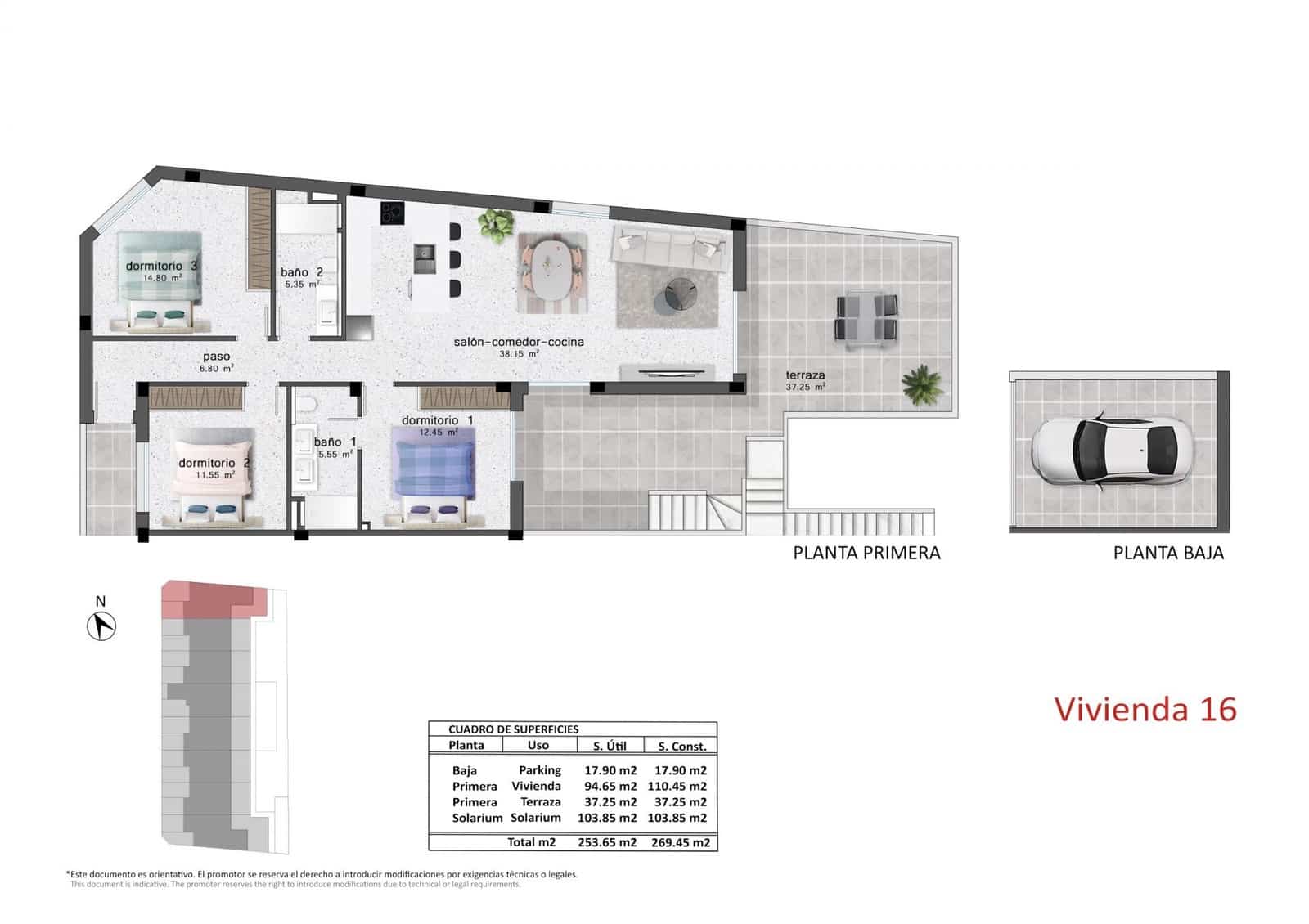 3 makuuhuone Rivitalo myytävänä paikassa Pilar de la Horadada mukana uima-altaan - 395 900 € (Ref: 9452316)