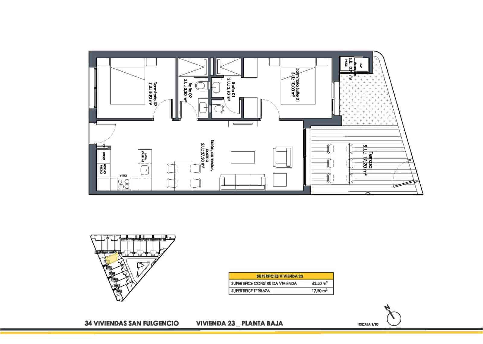 2 soverom Bungalow til salgs i San Fulgencio med svømmebasseng - € 233 900 (Ref: 9452317)