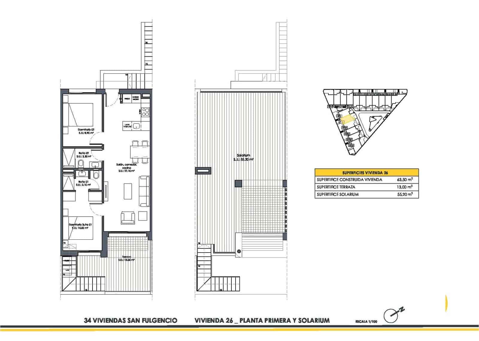 2 soverom Rekkehus til salgs i San Fulgencio med svømmebasseng - € 251 900 (Ref: 9452318)