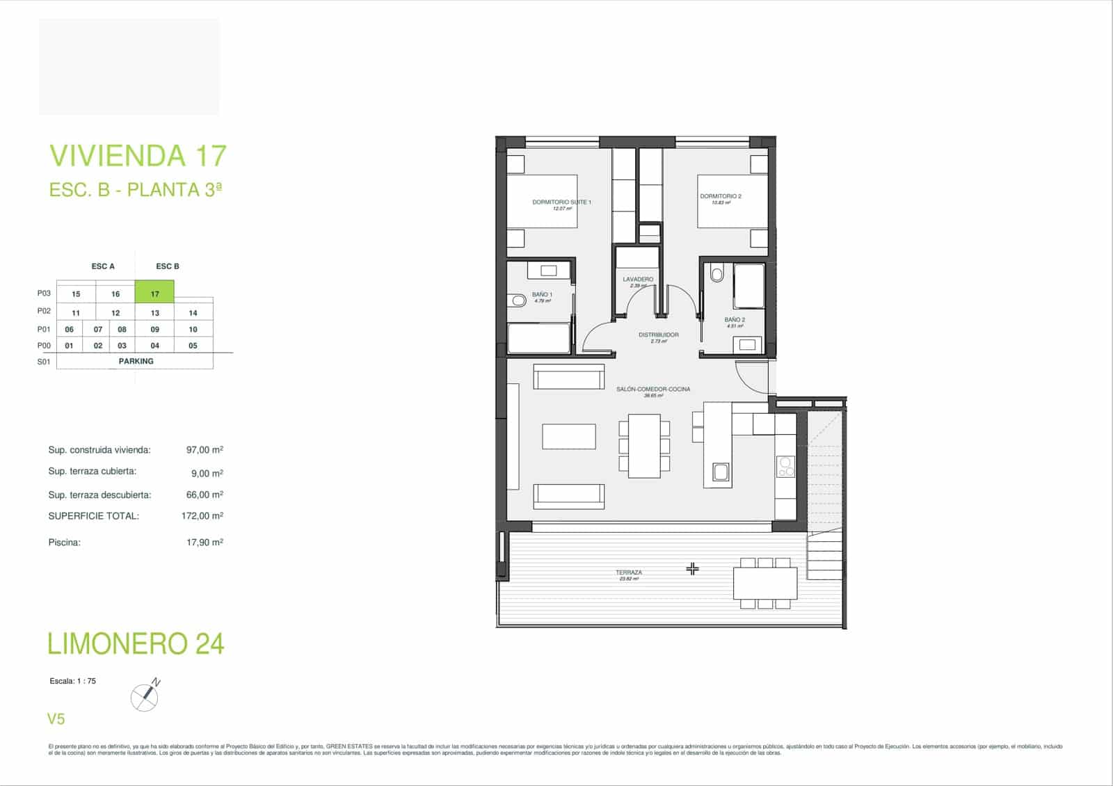 2 camera da letto Appartamento in vendita in Las Colinas Golf con piscina garage - 939.000 € (Rif: 9744259)