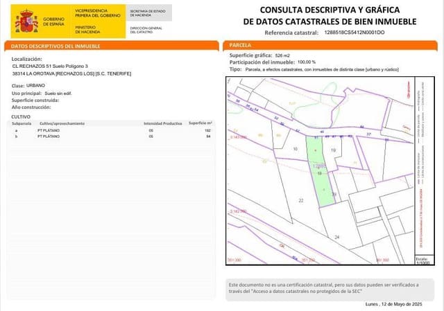 Building Plot for sale in La Orotava - € 99,000 (Ref: 9153623)