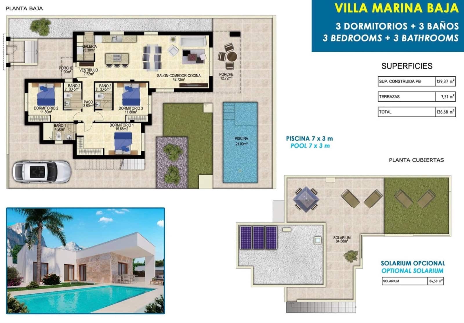 3 makuuhuone Huvila myytävänä paikassa Polop mukana uima-altaan - 649 000 € (Ref: 9586717)
