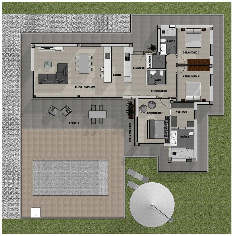 3 soveværelse Villa til salg i Lel med swimmingpool garage - € 595.000 (Ref: 8220625)