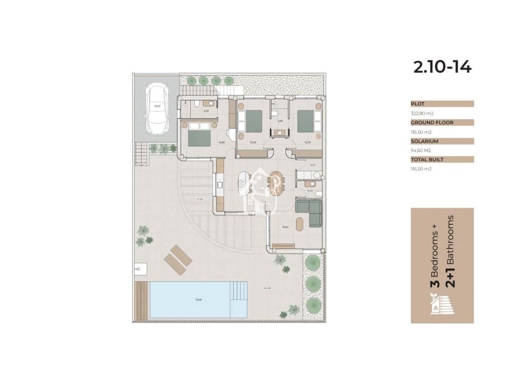 3 soveværelse Villa til salg i Algorfa med swimmingpool garage - € 650.000 (Ref: 10066953)