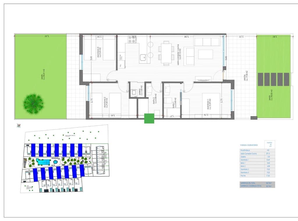 3 chambre Bungalow à vendre à Pilar de la Horadada avec piscine - 295 000 € (Ref: 8434001)