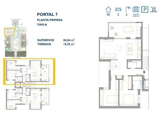 2 slaapkamer Appartement te koop in San Pedro del Pinatar ciudad, San Pedro del Pinatar met zwembad - € 224.900 (Ref: 8459510)