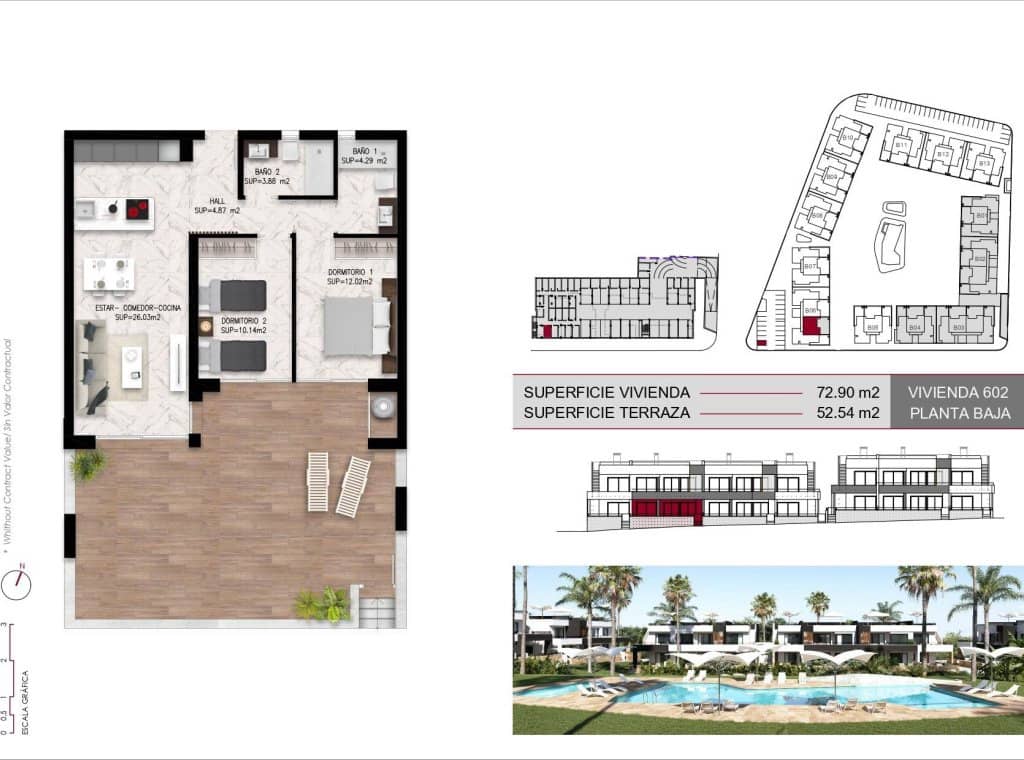 2 chambre Bungalow à vendre à Ciudad Quesada avec piscine - 279 000 € (Ref: 9088470)