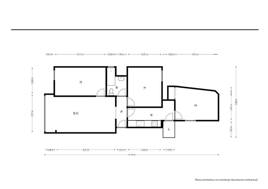 3 camera da letto Appartamento in vendita in Palma de Mallorca - 262.000 € (Rif: 9584452)