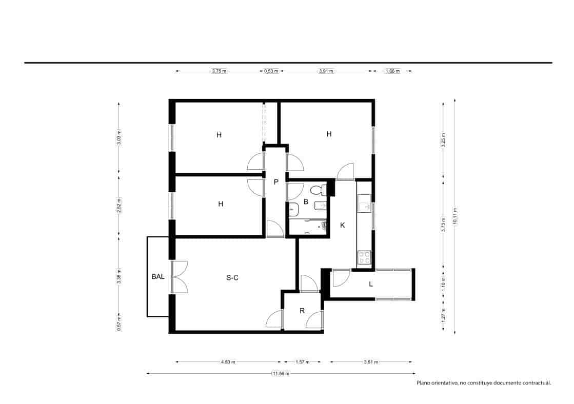 Piso de 3 habitaciones en Palma de Mallorca en venta - 245.000 € (Ref: 9584453)