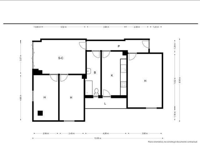 3 slaapkamer Flat te koop in Palma de Mallorca - € 240.000 (Ref: 9700127)