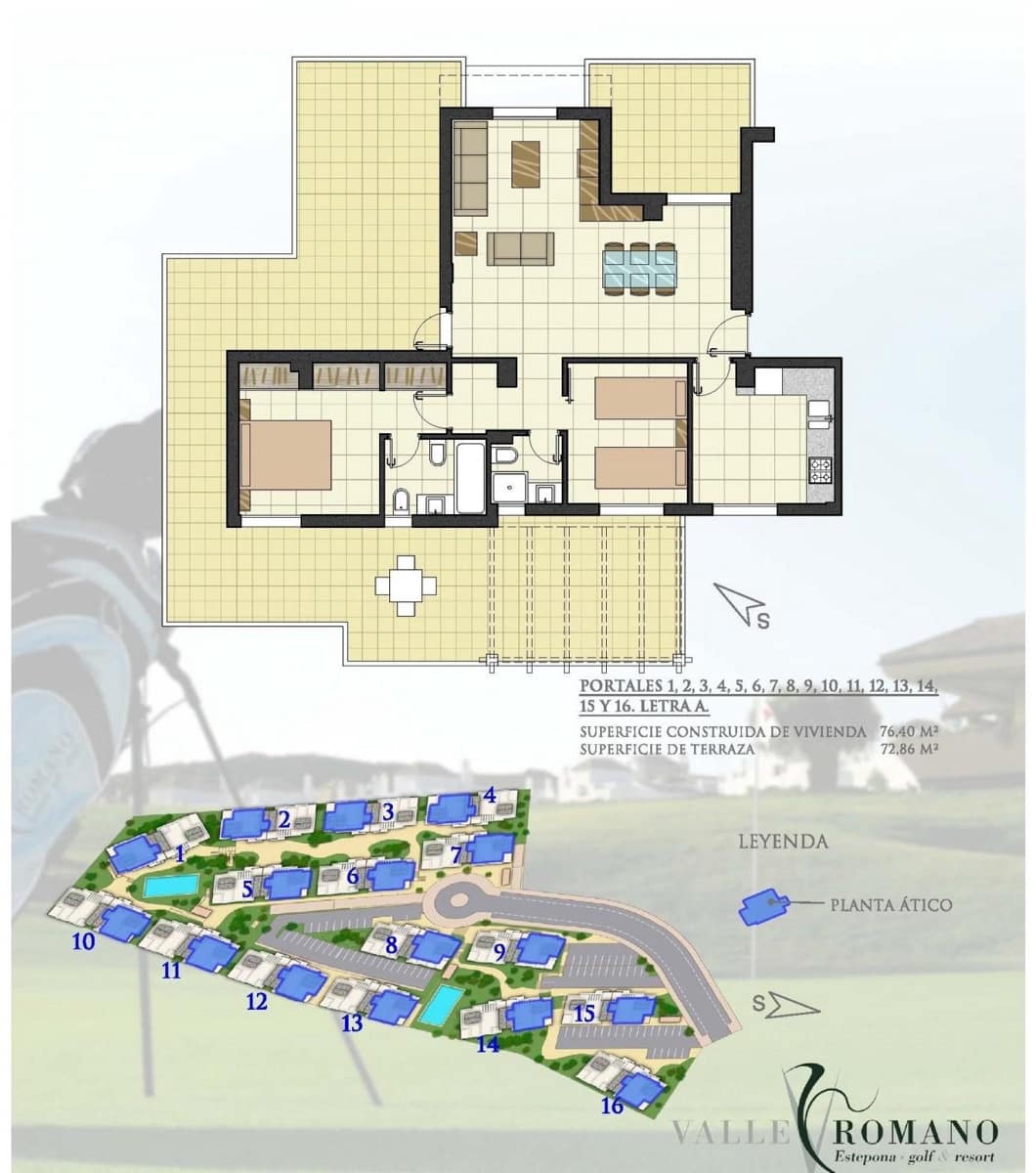 2 chambre Penthouse à vendre à Estepona avec piscine garage - 345 000 € (Ref: 9129808)