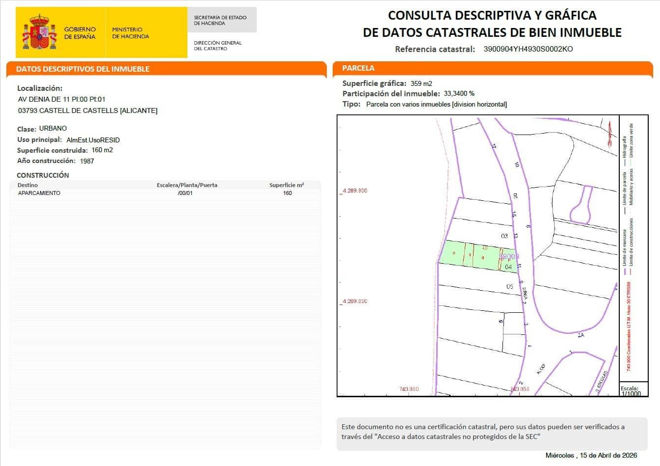 3 bedroom Terraced Villa for sale in Castell de Castells with garage - € 145,000 (Ref: 9401104)