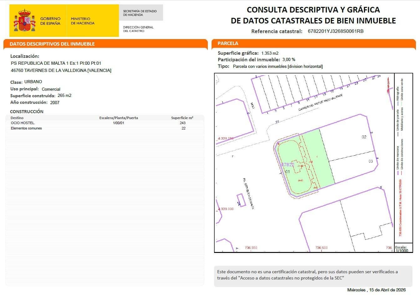 Erhverv til salg i Tavernes de la Valldigna - € 430.000 (Ref: 9738624)