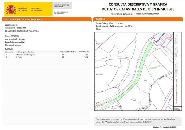 Byggegrund til salg i Ontinyent - € 330.000 (Ref: 9773104)