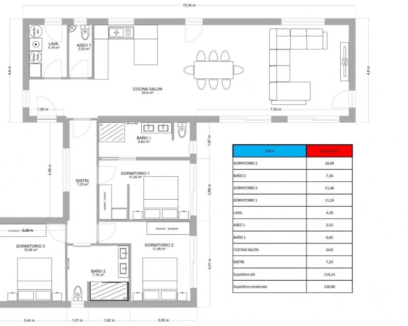 3 sovrum Villa till salu i Aspe med pool garage - 469 950 € (Ref: 10019868)