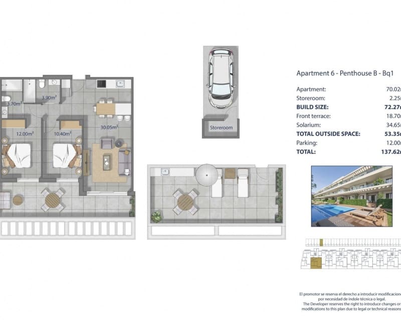 2 sypialnia Apartament na sprzedaż w Los Narejos z basenem garażem - 425 000 € (Ref: 10019874)