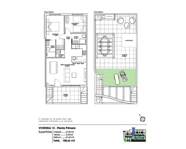 2 chambre Appartement à vendre à Pilar de la Horadada ciudad, Pilar de la Horadada avec piscine - 275 000 € (Ref: 8850138)