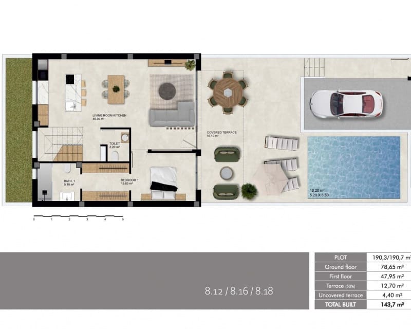 3 soveværelse Byhus til salg i Dolores med swimmingpool - € 389.000 (Ref: 9168210)