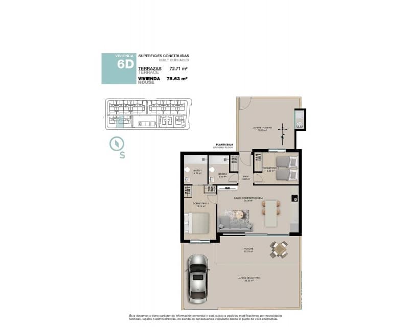 Bungalow de 2 habitaciones en Torre de la Horadada en venta con piscina - 375.000 € (Ref: 9321592)