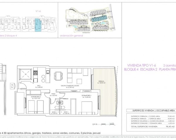 2 chambre Appartement à vendre à Playa Flamenca, Orihuela avec piscine - 339 000 € (Ref: 9604655)
