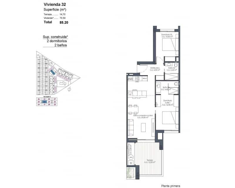 2 soverom Leilighet til salgs i Los Alcazares med svømmebasseng - € 299 000 (Ref: 9725067)