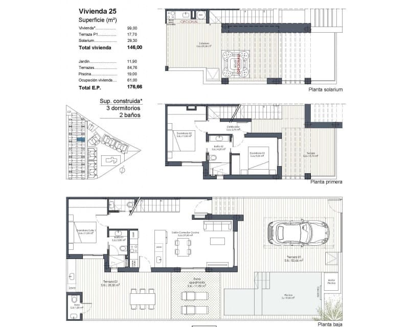 3 slaapkamer Villa te koop in Los Alcazares met zwembad - € 439.000 (Ref: 9725069)