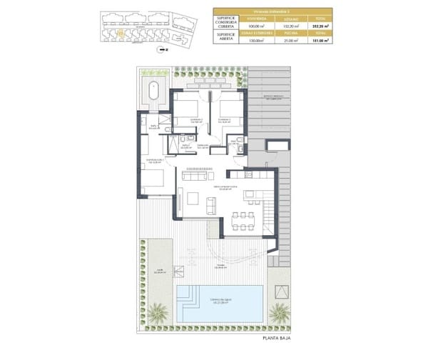 3 quarto Moradia para venda em Las Lomas de Rame - Bahía Bella, Los Alcázares com piscina - 599 000 € (Ref: 9733968)