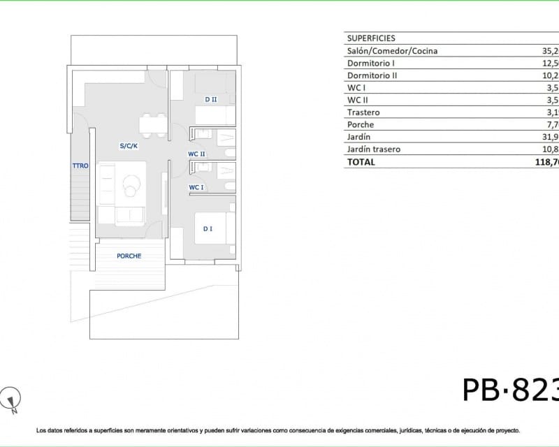 2 slaapkamer Bungalow te koop in San Miguel de Salinas met zwembad - € 219.900 (Ref: 9771970)
