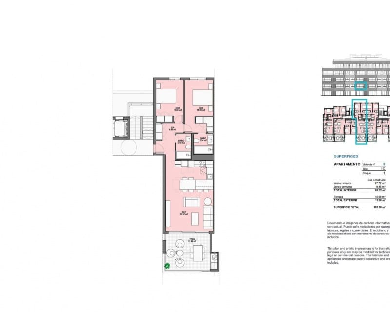 2 sypialnia Apartament na sprzedaż w Torre-Pacheco z basenem - 285 000 € (Ref: 9827737)