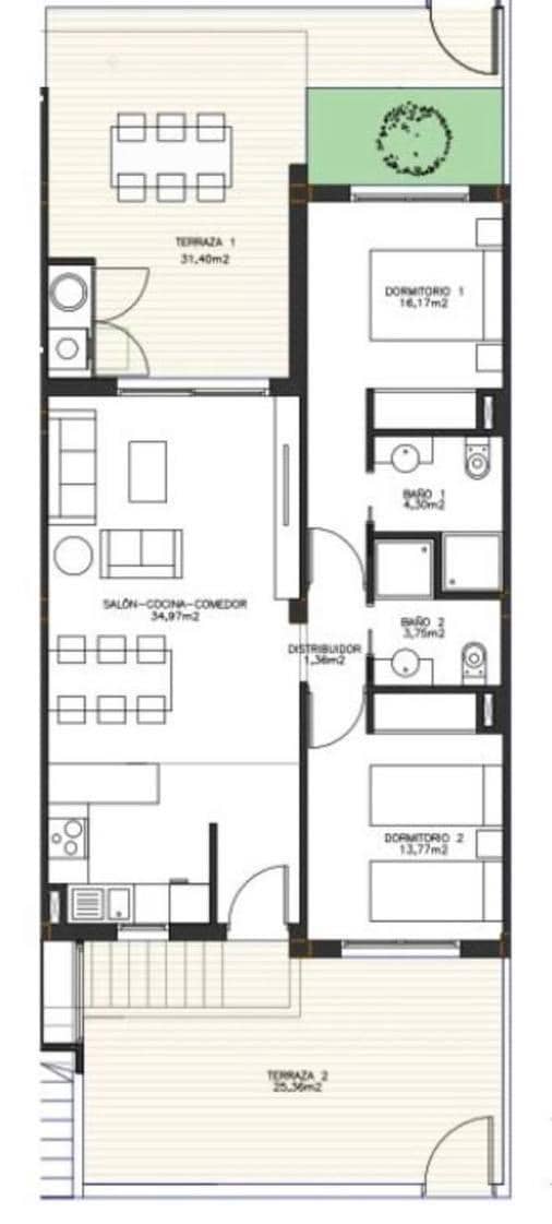 2 soveværelse Lejlighed til leje i Finestrat med swimmingpool - € 1.500 (Ref: 9502382)