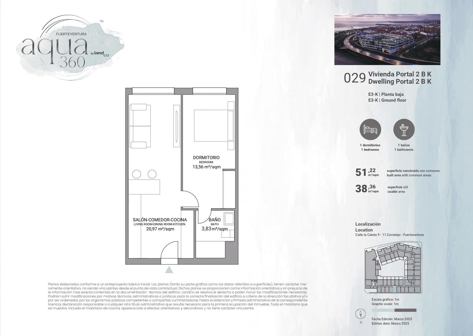 1 makuuhuone Huoneisto myytävänä paikassa Corralejo mukana uima-altaan - 196 000 € (Ref: 8969737)