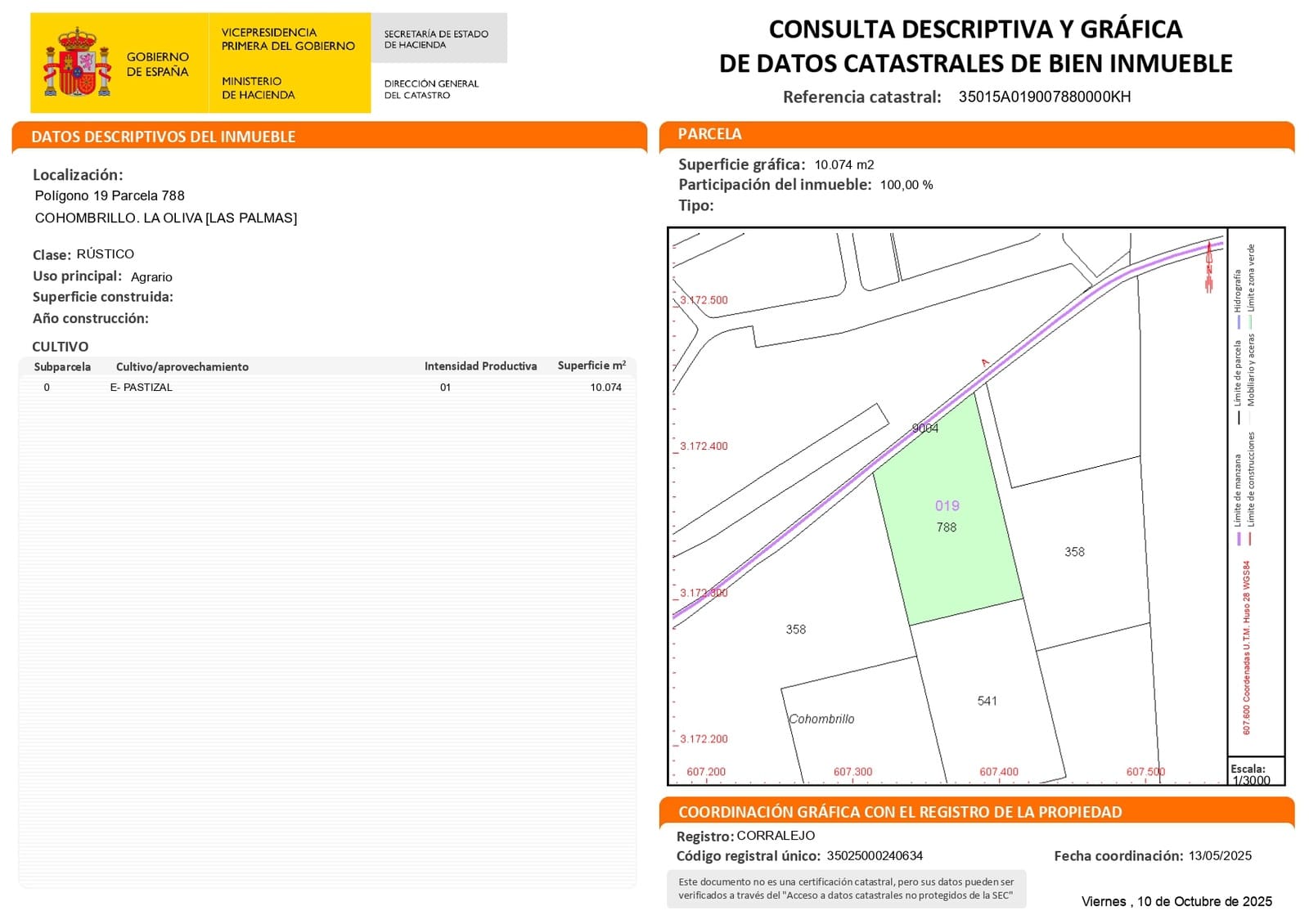 Terreno/Finca Rústica en La Oliva en venta - 85.000 € (Ref: 9345475)