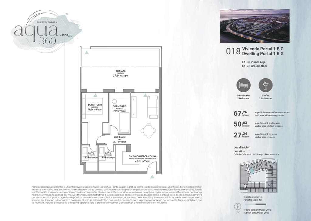 2 soveværelse Lejlighed til salg i Corralejo med swimmingpool garage - € 366.000 (Ref: 9737944)