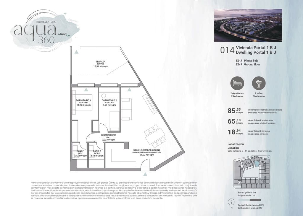 Apartamento de 2 habitaciones en Corralejo en venta con piscina garaje - 391.000 € (Ref: 9737957)