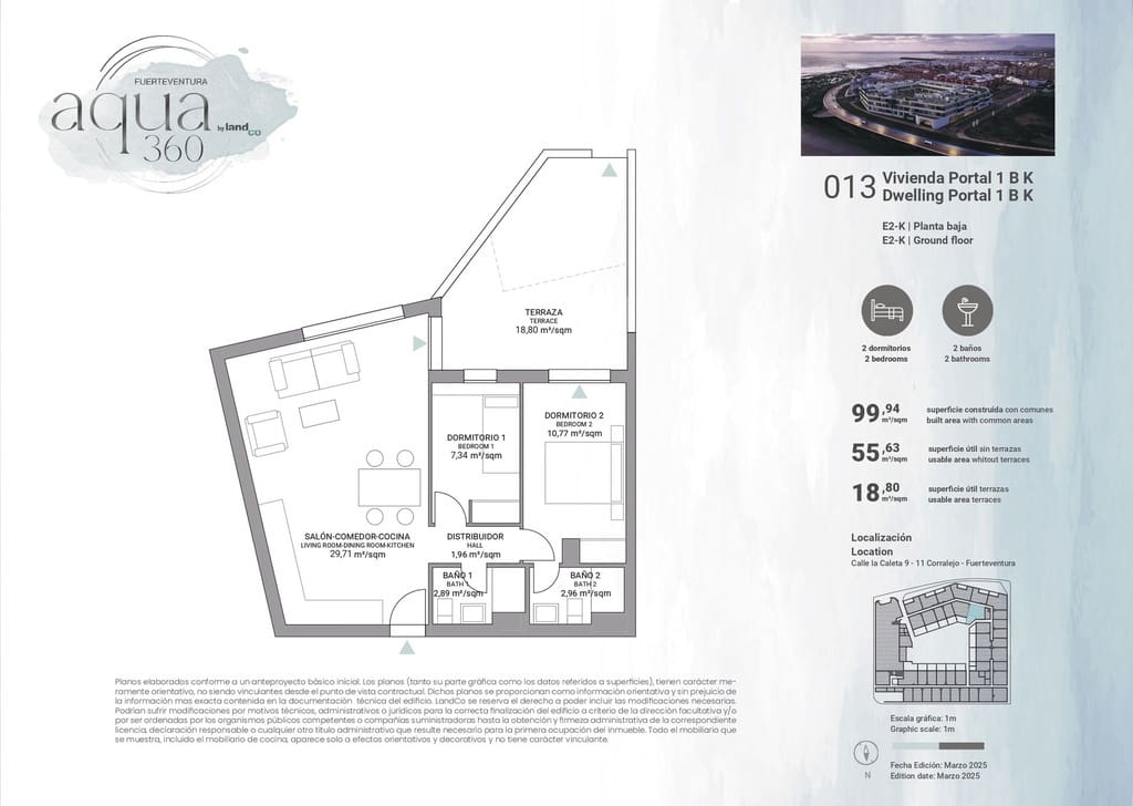 Apartamento de 2 habitaciones en Corralejo en venta con piscina garaje - 371.000 € (Ref: 9737958)
