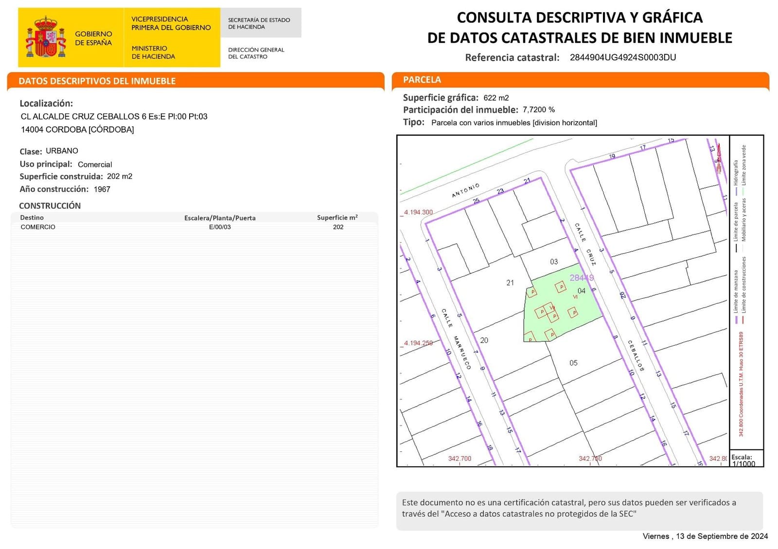 Kaupallinen myytävänä paikassa Cordoba kaupunki - 144 000 € (Ref: 9359908)