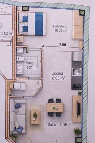 1 quarto Loft para venda em Santa Rosa, Córdova cidade - 145 000 € (Ref: 9825348)