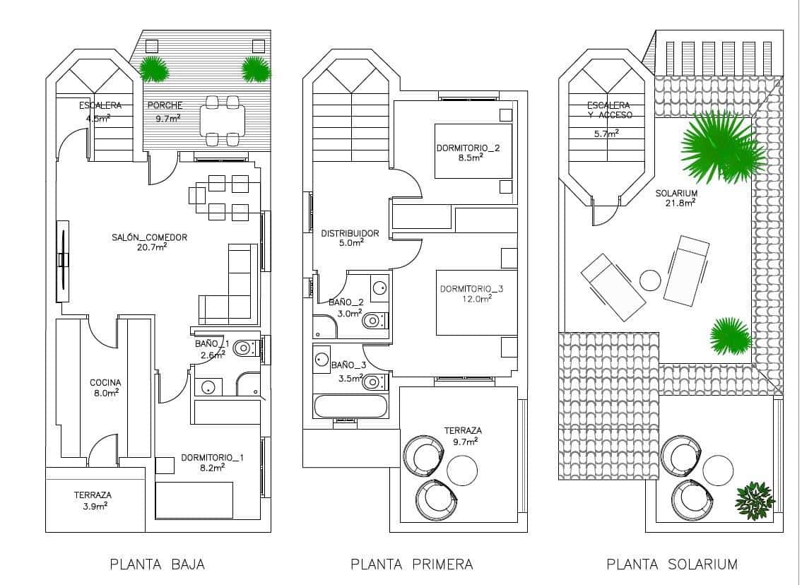 3 bedroom Villa for sale in San Fulgencio with pool - € 275,000 (Ref: 9406895)