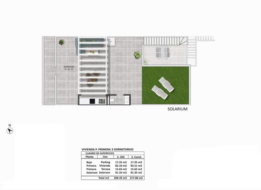 3 soveværelse Penthouse til salg i Pilar de la Horadada med swimmingpool garage - € 349.000 (Ref: 9704993)