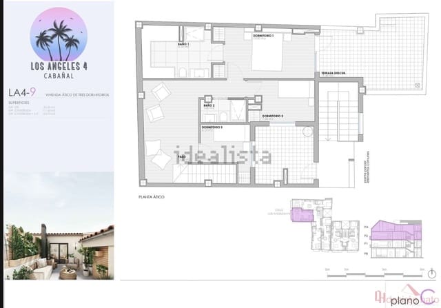 3 slaapkamer Penthouse te koop in Cabanyal-Canyamelar, Valencia stad - € 631.744 (Ref: 8548734)