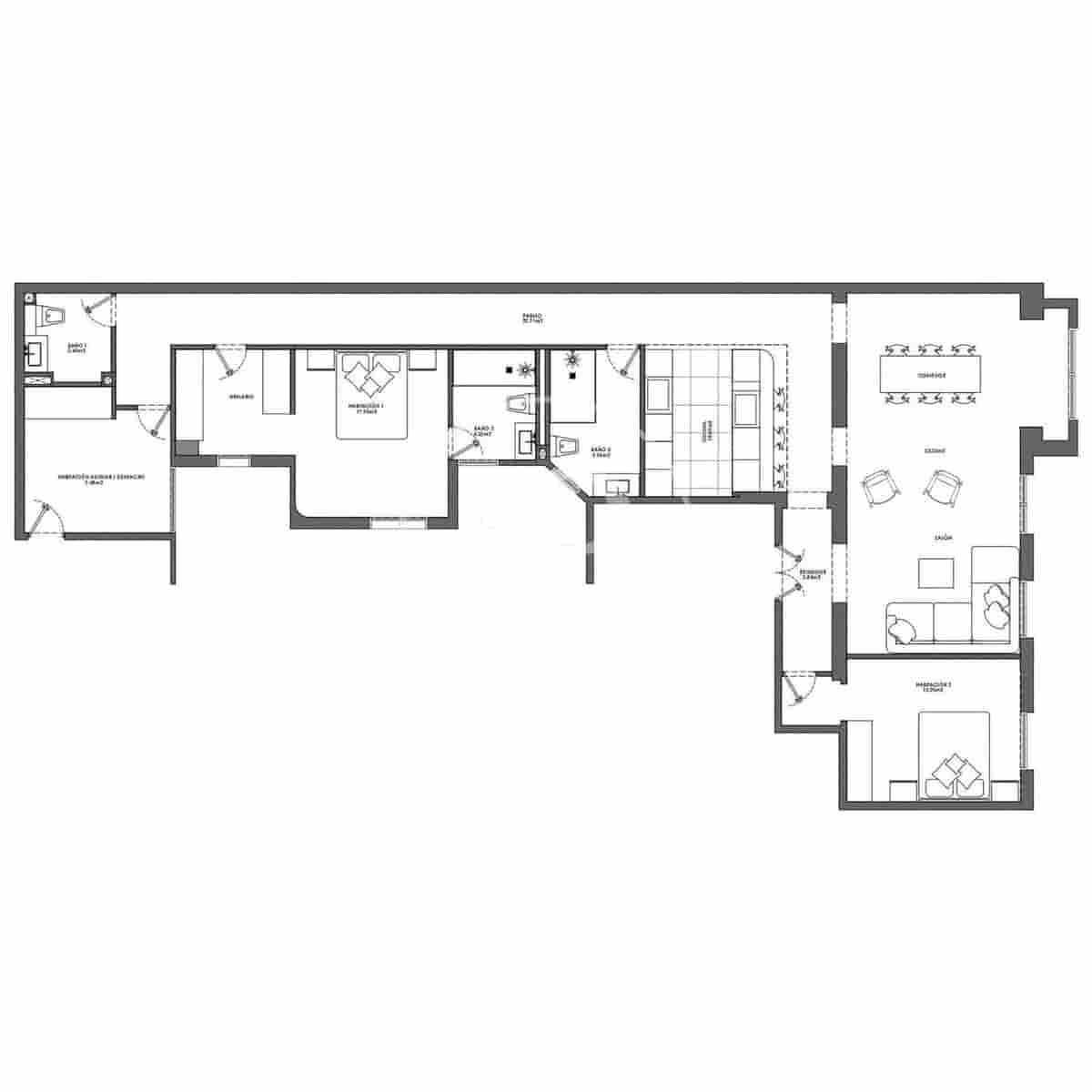 3 soveværelse Lejlighed til salg i Madrid by - € 1.395.000 (Ref: 10047372)
