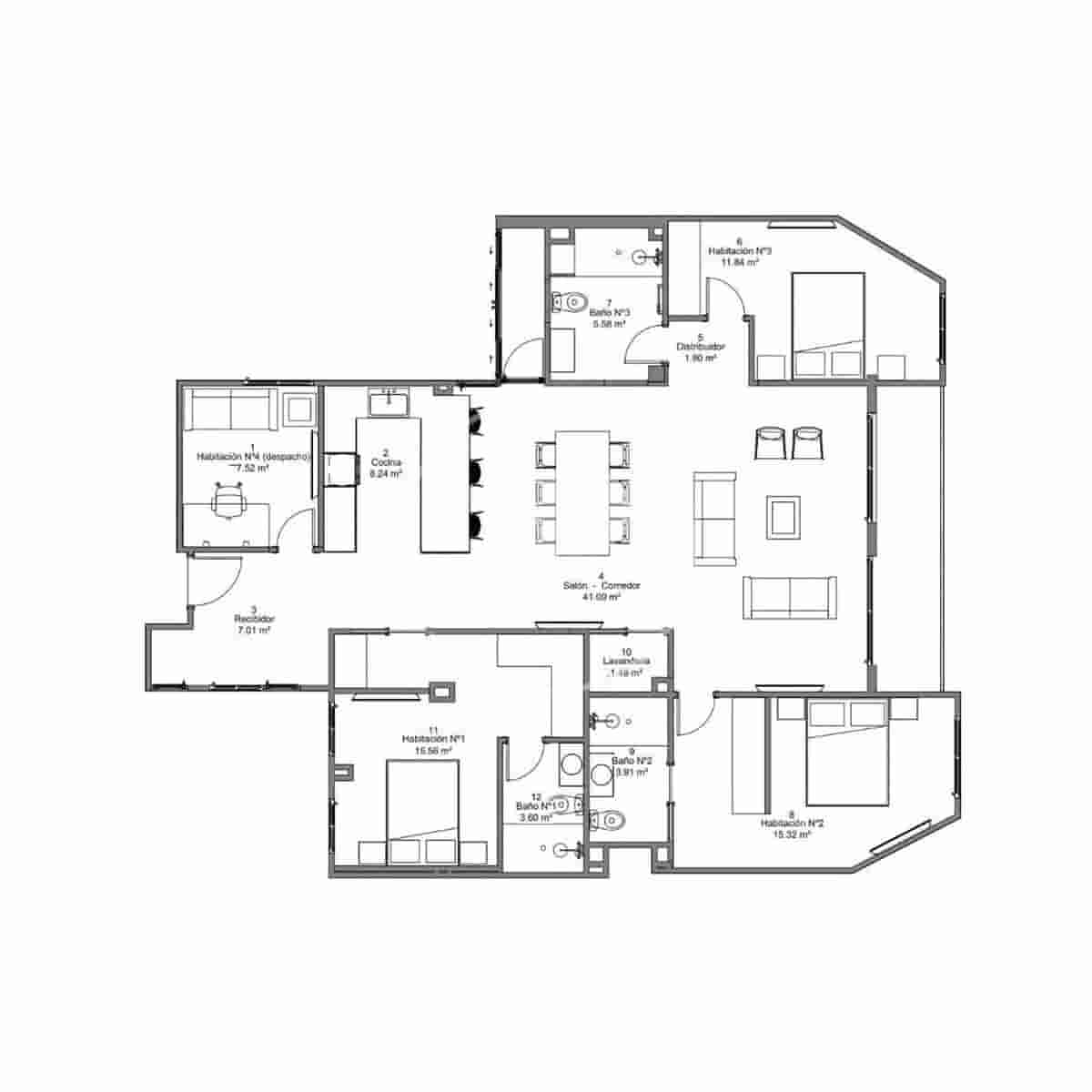 4 soveværelse Lejlighed til salg i Madrid by - € 1.250.000 (Ref: 10049333)