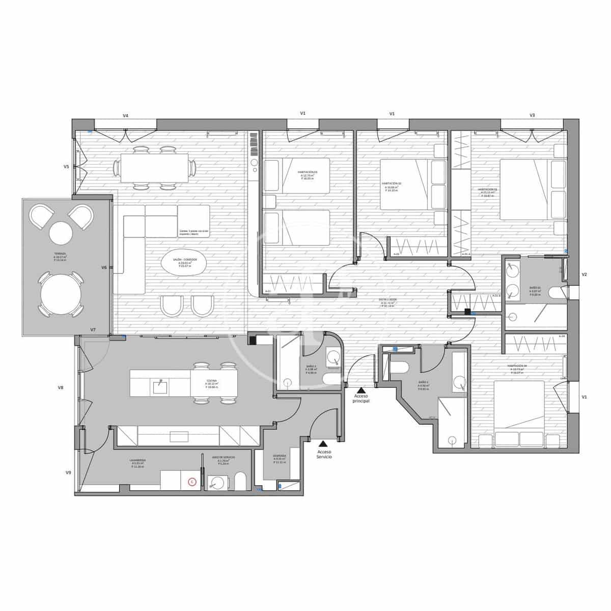 4 quarto Apartamento para venda em Madrid cidade com piscina - 1 399 000 € (Ref: 10086072)