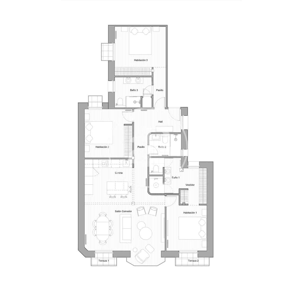 3 quarto Apartamento para venda em Madrid cidade - 2 700 000 € (Ref: 10135980)