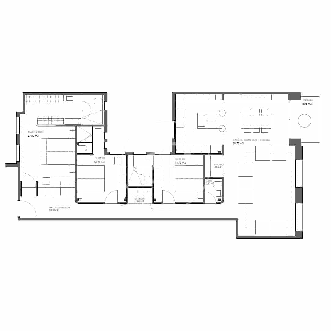 3 soveværelse Lejlighed til salg i Madrid by - € 2.700.000 (Ref: 10135981)