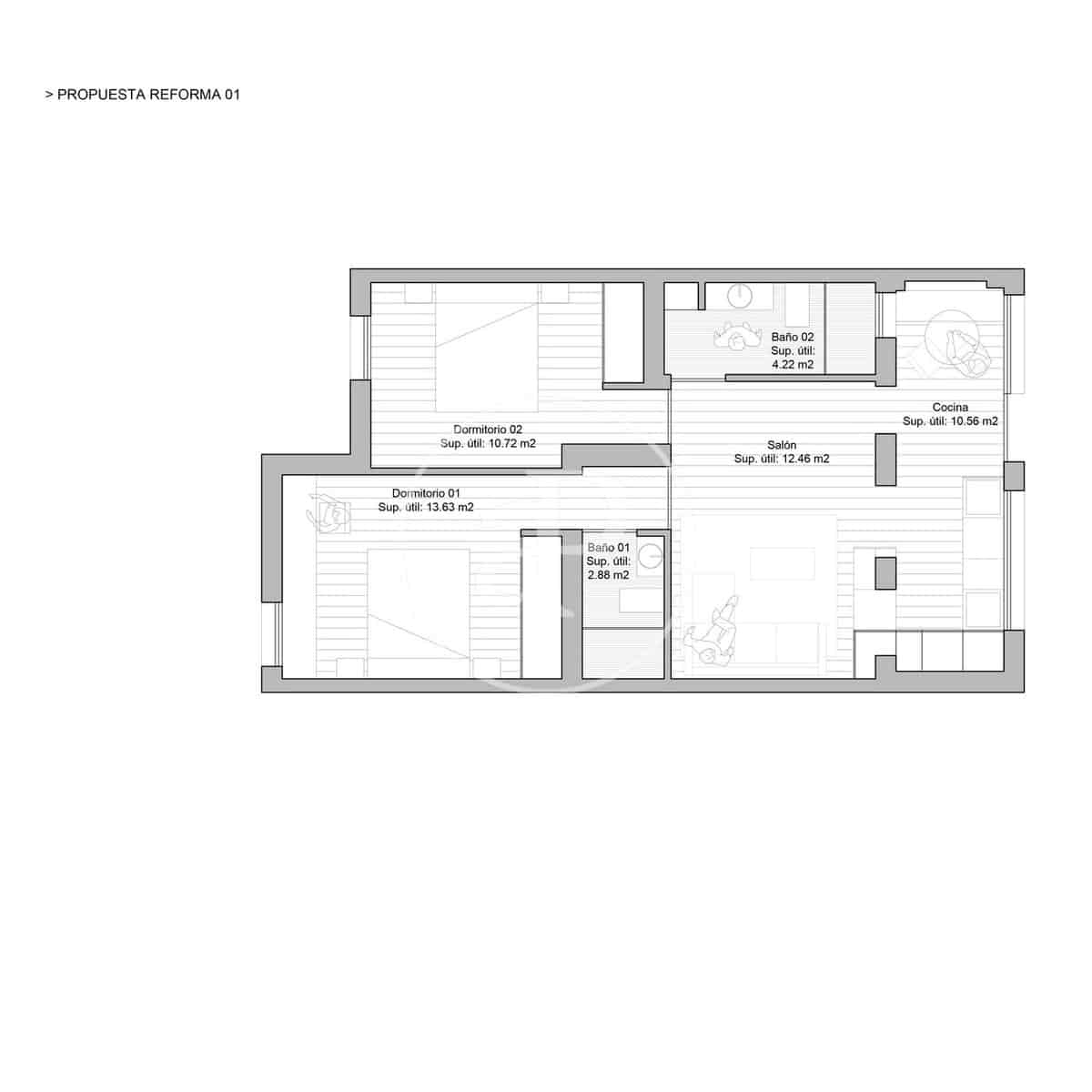 2 sovrum Lägenhet till salu i Madrid stad - 390 000 € (Ref: 10147040)