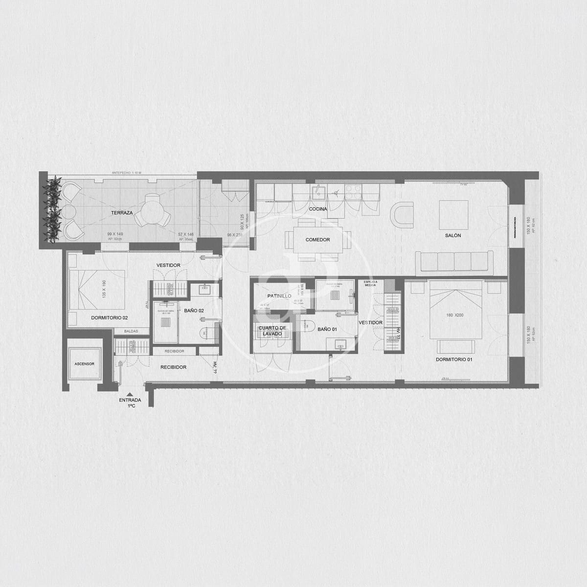 2 sovrum Lägenhet till salu i Madrid stad - 1 069 000 € (Ref: 10157703)